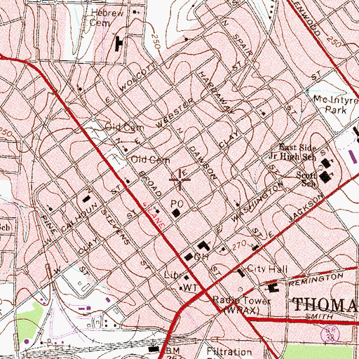 Topographic Map of Dawson Street Historic District, GA
