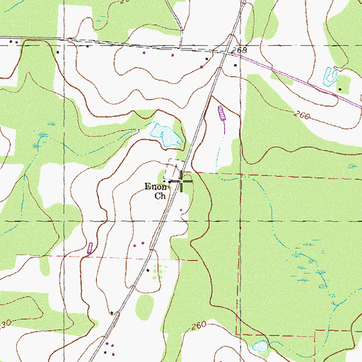 Topographic Map of Enon, GA