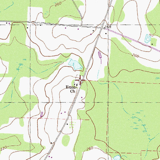 Topographic Map of Enon Baptist Church Cemetery, GA