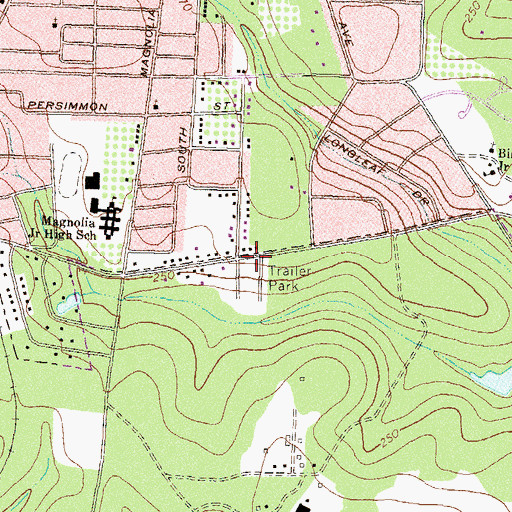 Topographic Map of Thomasville Fire Rescue Station 2, GA