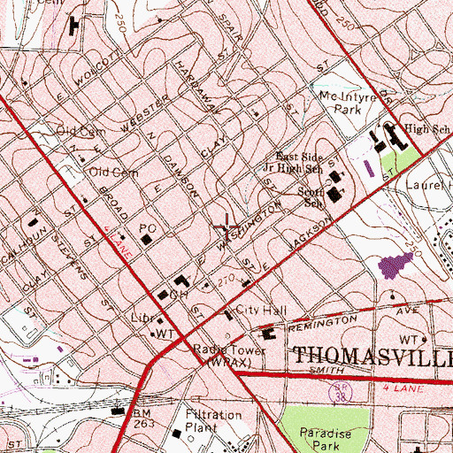 Topographic Map of First Church of Christ Scientist, GA