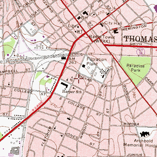 Topographic Map of Fletcherville, GA