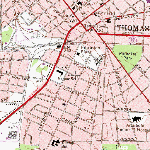 Topographic Map of Fletcherville Historic District, GA