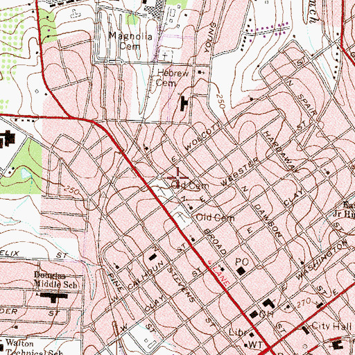 Topographic Map of Flipper Park, GA