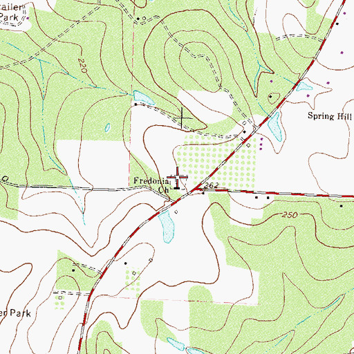 Topographic Map of Fredonia Cemetery, GA
