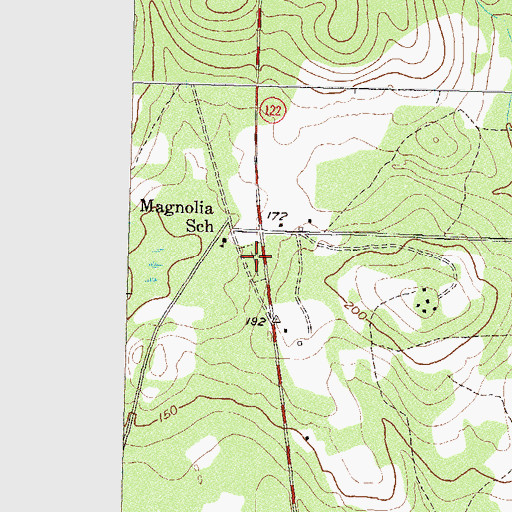 Topographic Map of Hall Cemetery, GA
