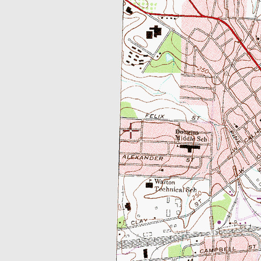 Topographic Map of Homestead Park, GA
