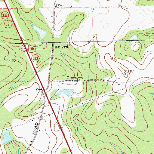 Topographic Map of Jones Cemetery, GA