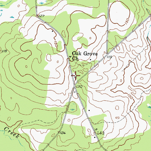 Topographic Map of Laffittee Cemetery, GA