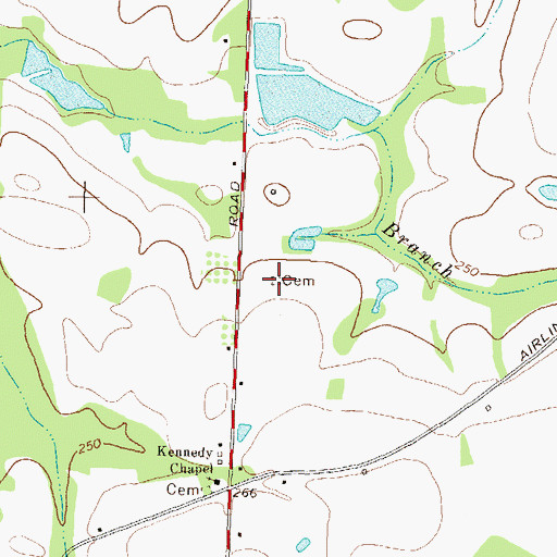 Topographic Map of Lasseter Cemetery, GA