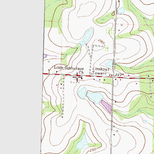 Topographic Map of Little Ochlocknee Cemetery, GA