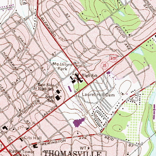 Topographic Map of MacIntyre Park Middle School, GA