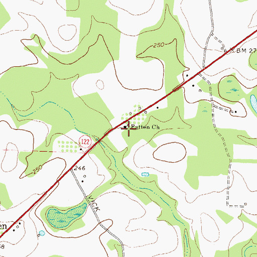 Topographic Map of Martin Cemetery, GA