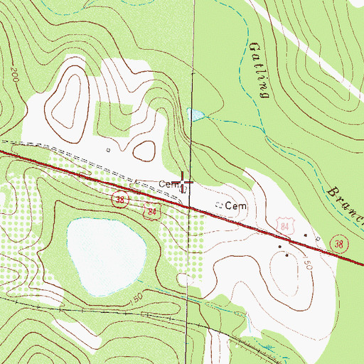 Topographic Map of McKinnon Cemetery, GA