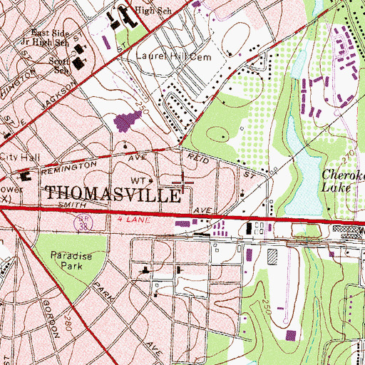 Topographic Map of McLoughlin Heights, GA
