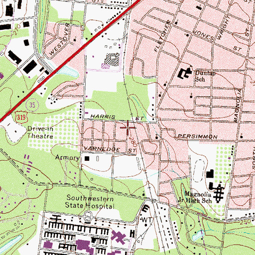 Topographic Map of Metcalfe Historic District, GA