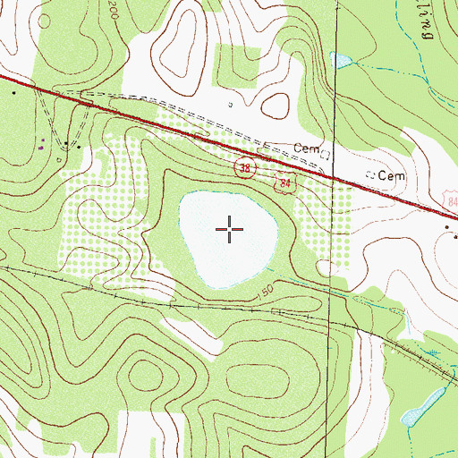 Topographic Map of Mitchell Lake, GA