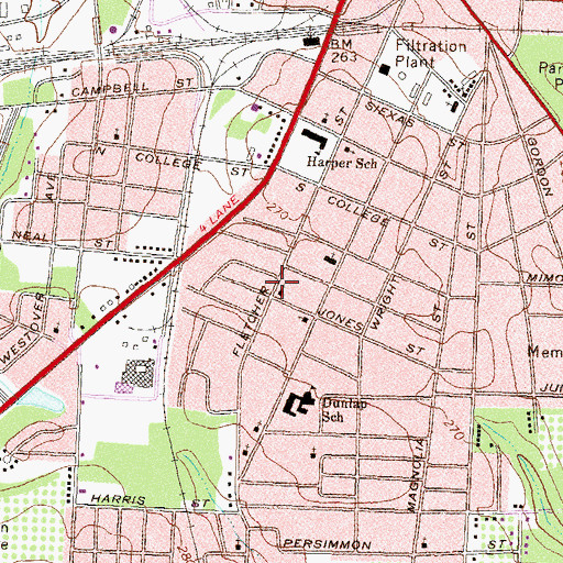 Topographic Map of Mount Olive Baptist Church, GA