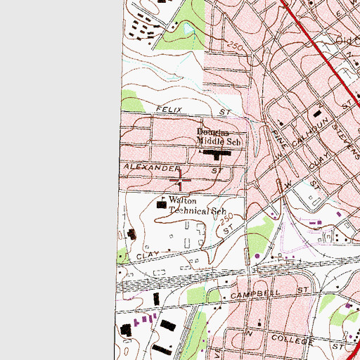 Topographic Map of Mount Zion Primitive Baptist Church, GA