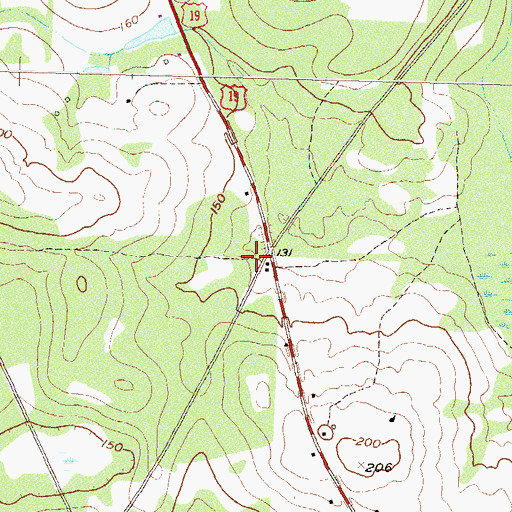 Topographic Map of New Hope Cemetery, GA