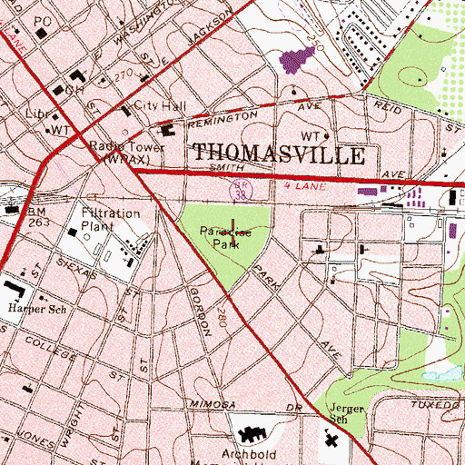 Topographic Map of Paradise Park Historic District, GA
