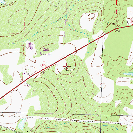 Topographic Map of Peacock Cemetery, GA