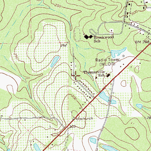 Topographic Map of Pebble Hill, GA