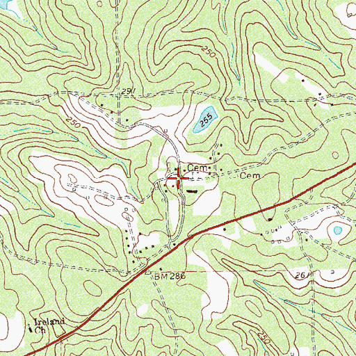 Topographic Map of Pebble Hill Plantation, GA