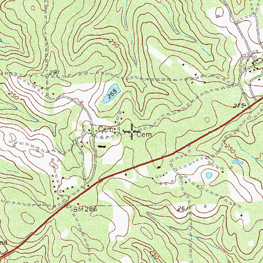 Topographic Map of Pebble Hill Workers Cemetery, GA