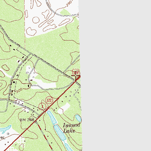 Topographic Map of Pebble Way Shopping Center, GA