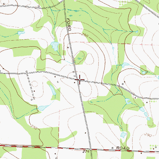Topographic Map of Pine Grove School (historical), GA