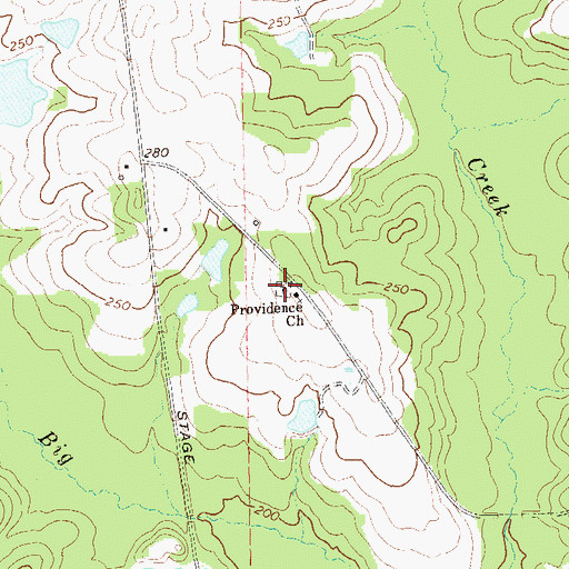 Topographic Map of Providence Cemetery, GA