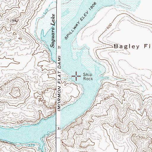 Topographic Map of Ship Rock, AZ