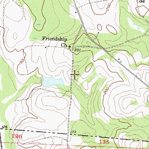 Topographic Map of Roddenberry Cemetery, GA