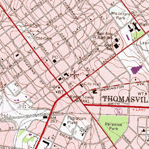 Topographic Map of Saint Augustines Roman Catholic Church, GA