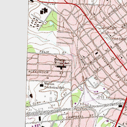 Topographic Map of Saint James Baptist Church, GA