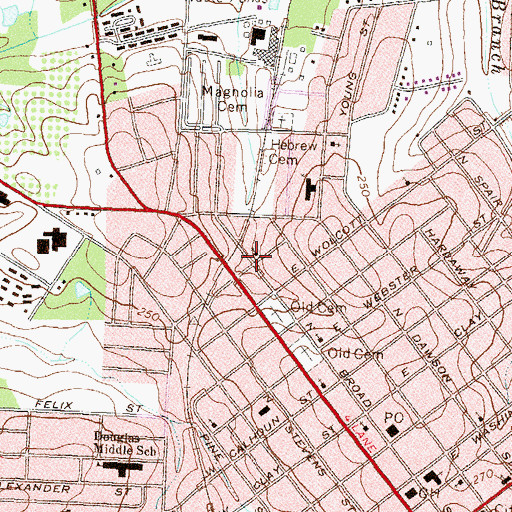 Topographic Map of Saint Lukes Temple African Methodist Episcopal Church, GA