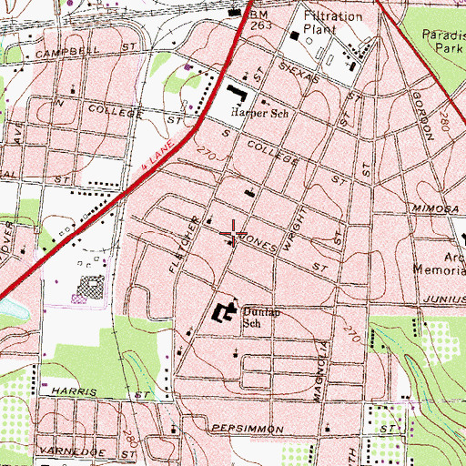 Topographic Map of Saint Marks African Methodist Episcopal Church, GA