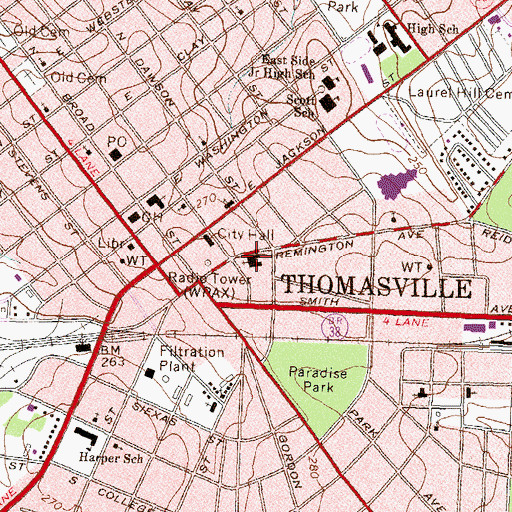 Topographic Map of Saint Thomas Episcopal Church, GA