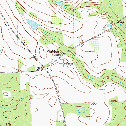 Topographic Map of Singletary Cemetery Number 1, GA