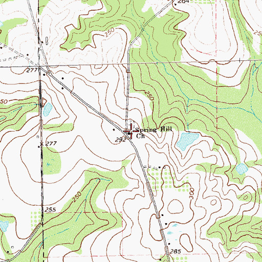 Topographic Map of Spring Hill School (historical), GA