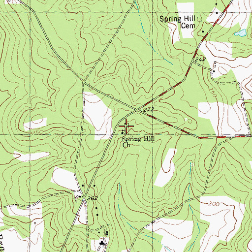 Topographic Map of Springhill Cemetery, GA