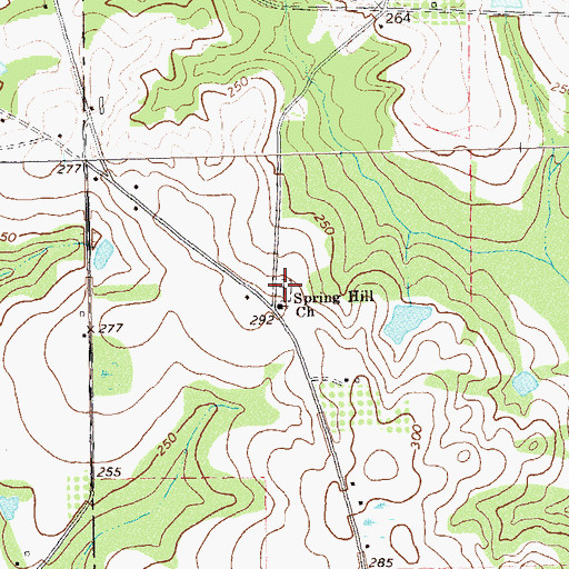 Topographic Map of Springhill Cemetery, GA
