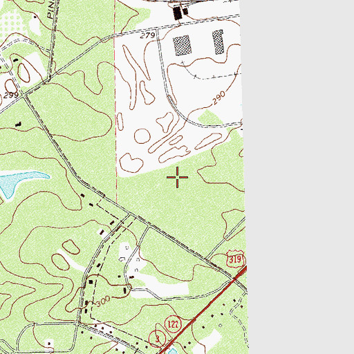 Topographic Map of Tall Pines Industrial Park, GA
