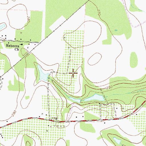 Topographic Map of Thomas County, GA