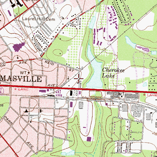 Topographic Map of Thomas County Detention Center, GA