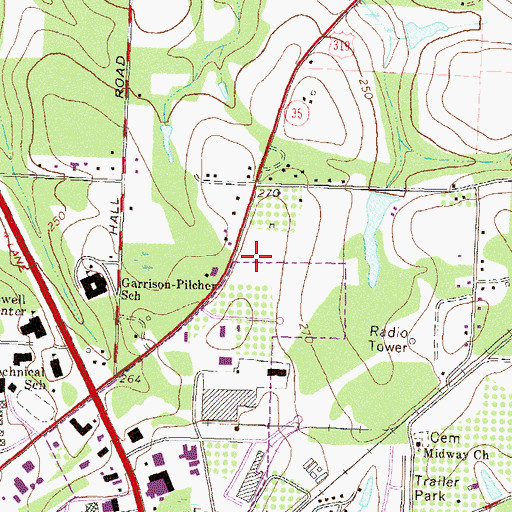 Topographic Map of Thomasville Commerce Park, GA