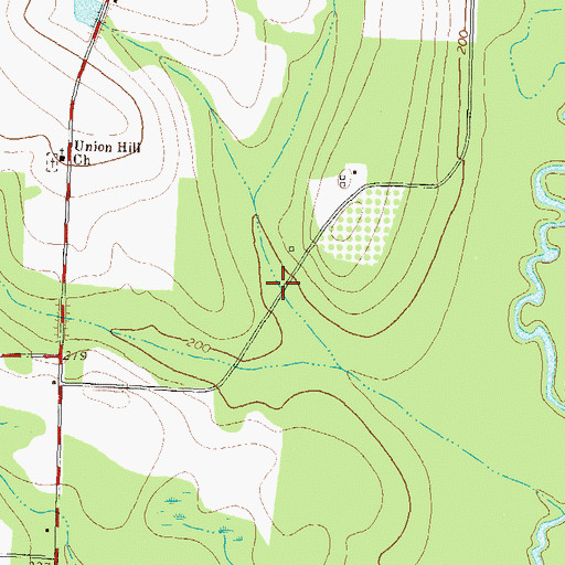 Topographic Map of Watson Bridge, GA