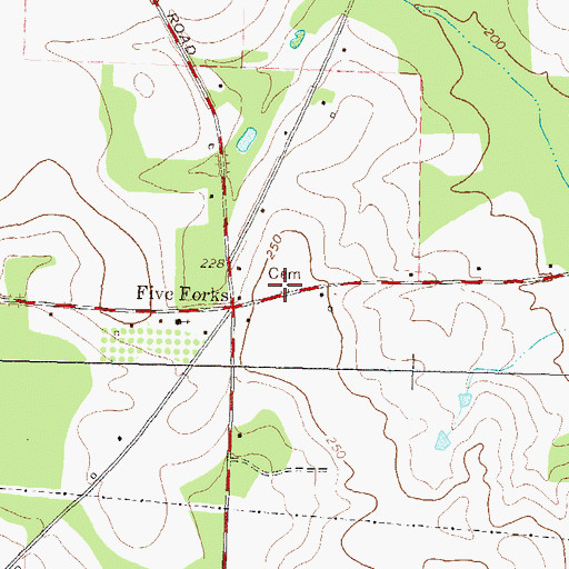 Topographic Map of Williams Cemetery, GA