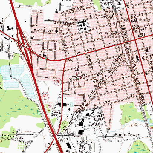 Topographic Map of Bethel Missionary Baptist Church, GA
